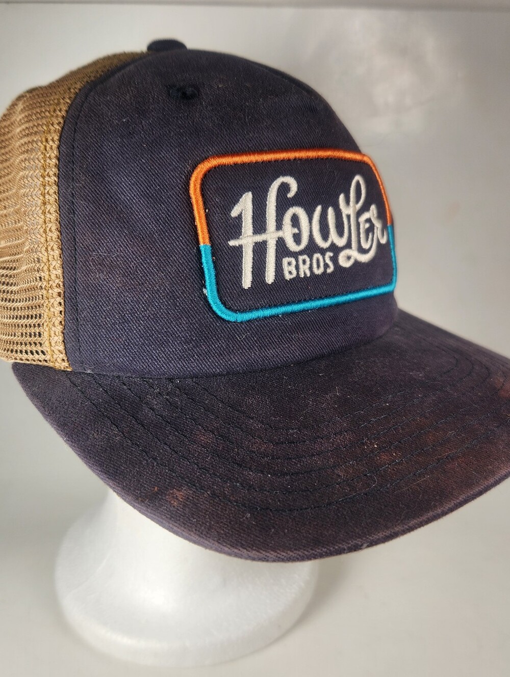 HOWLER BROS Hat Cap Snapback Blue Beige Mesh Trucker
